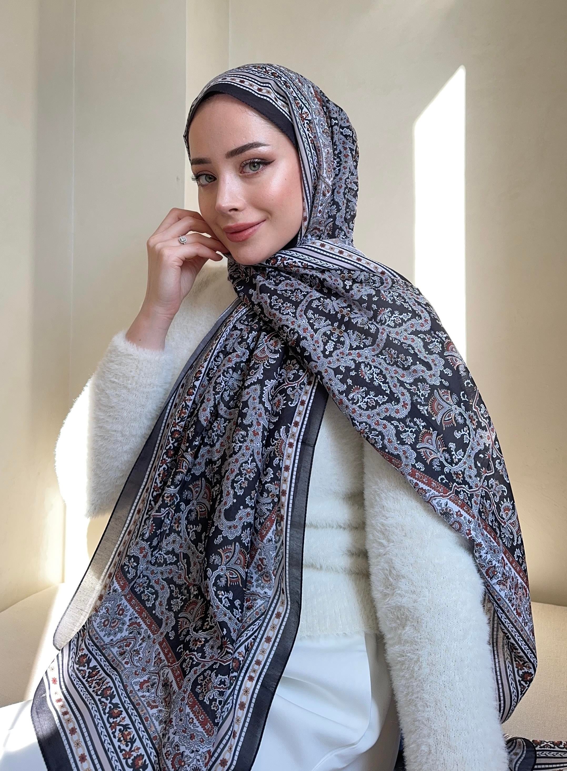 Siyah Eliza Pamuk İpek Şal 