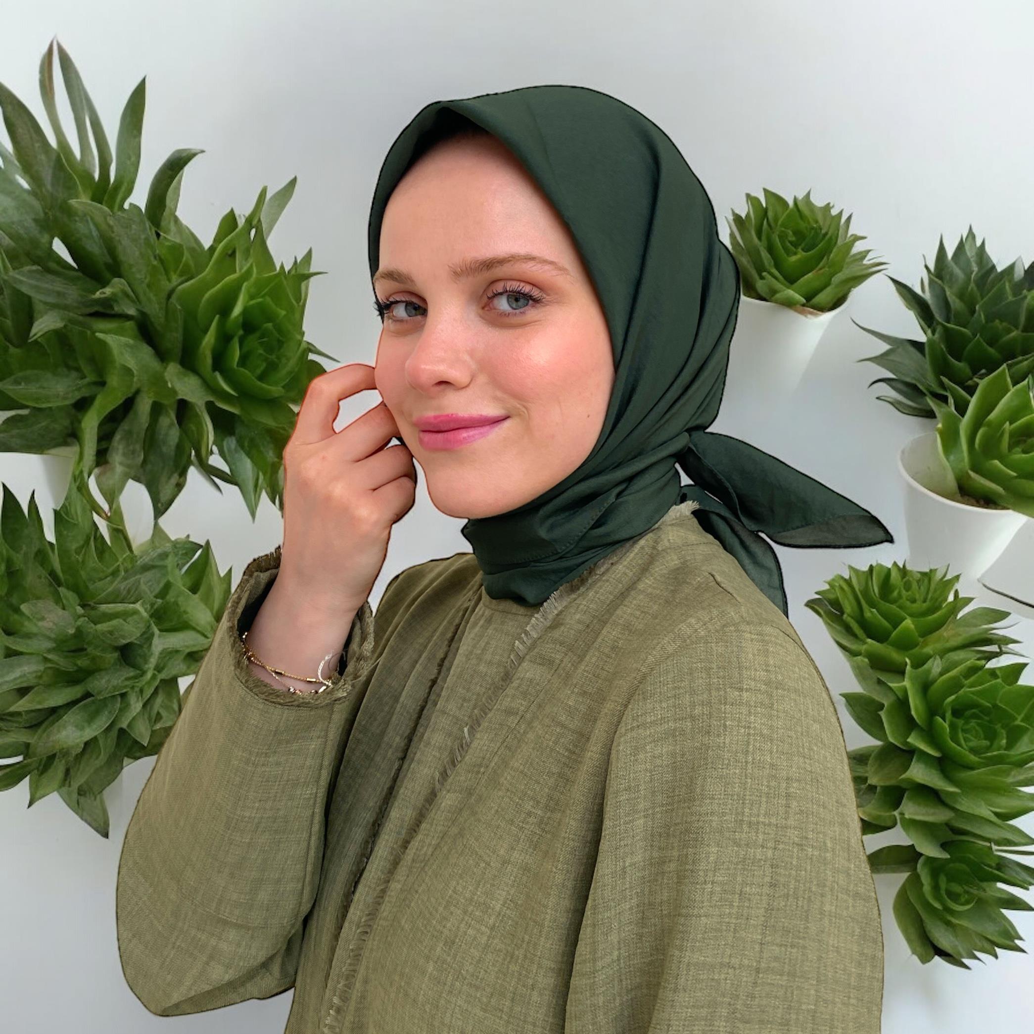 Yeşil Relax Vual Eşarp 