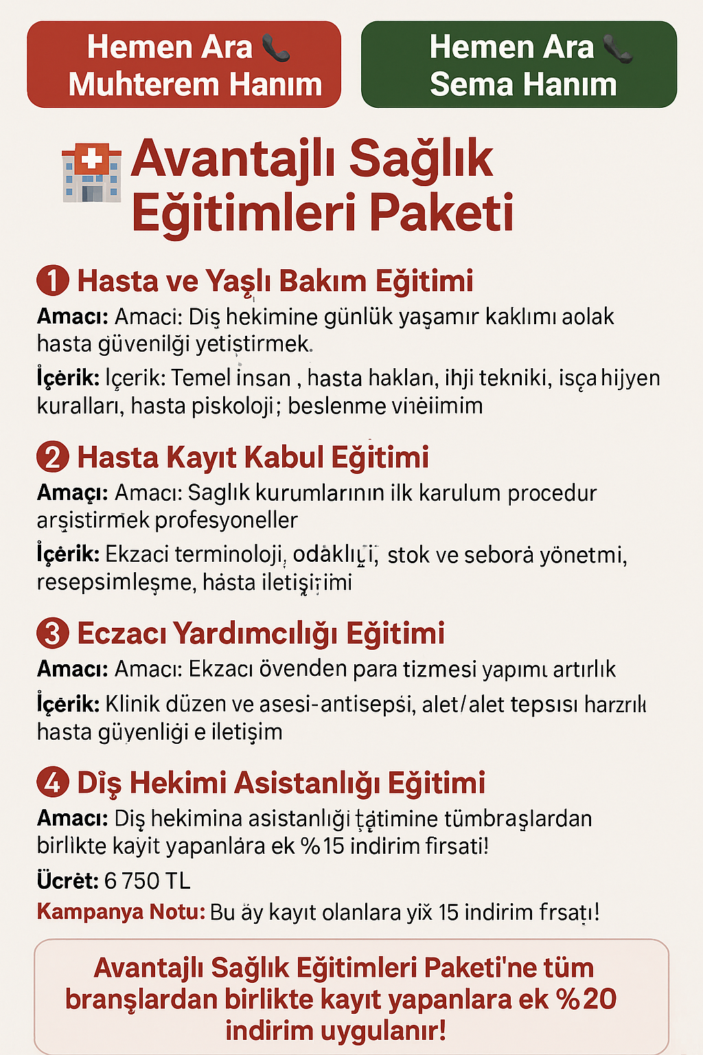 Üniversite OnaylıAvantajlı Sağlık Eğitimleri Paketi