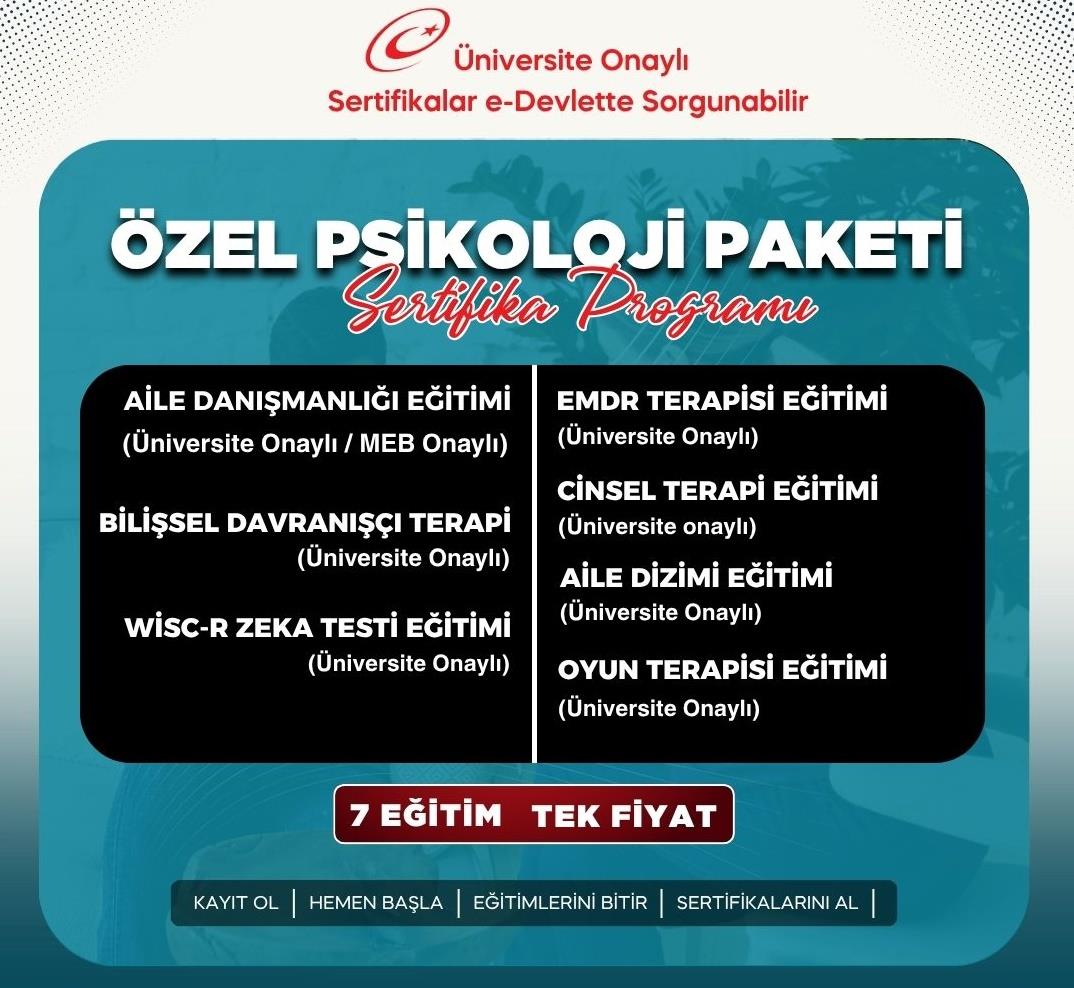 Üniversite OnaylıÖzel Psikoloji Süper 7 Paketi