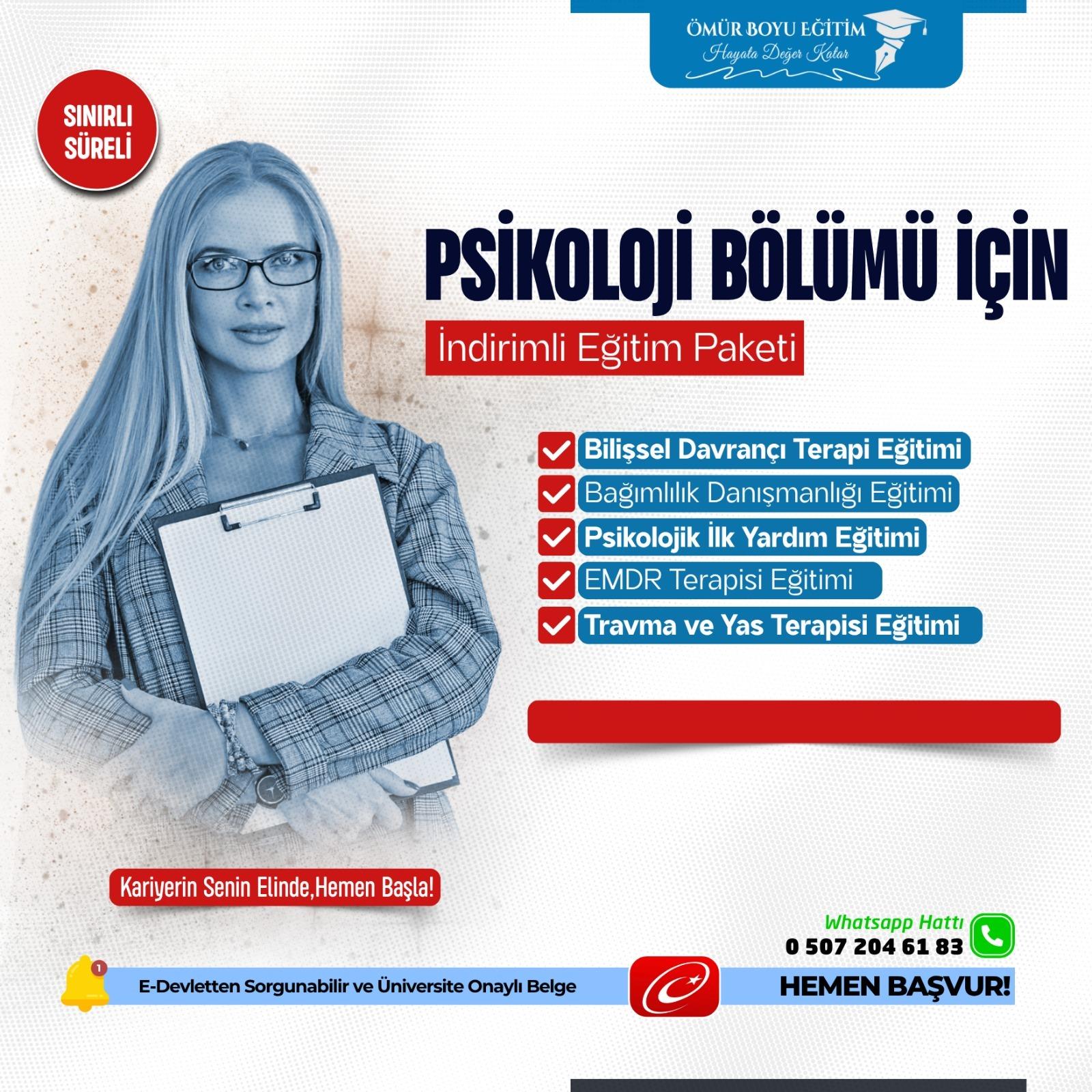 Üniversite OnaylıPsikoloji Bölümü İçin İndirimli Eğitim Paketi