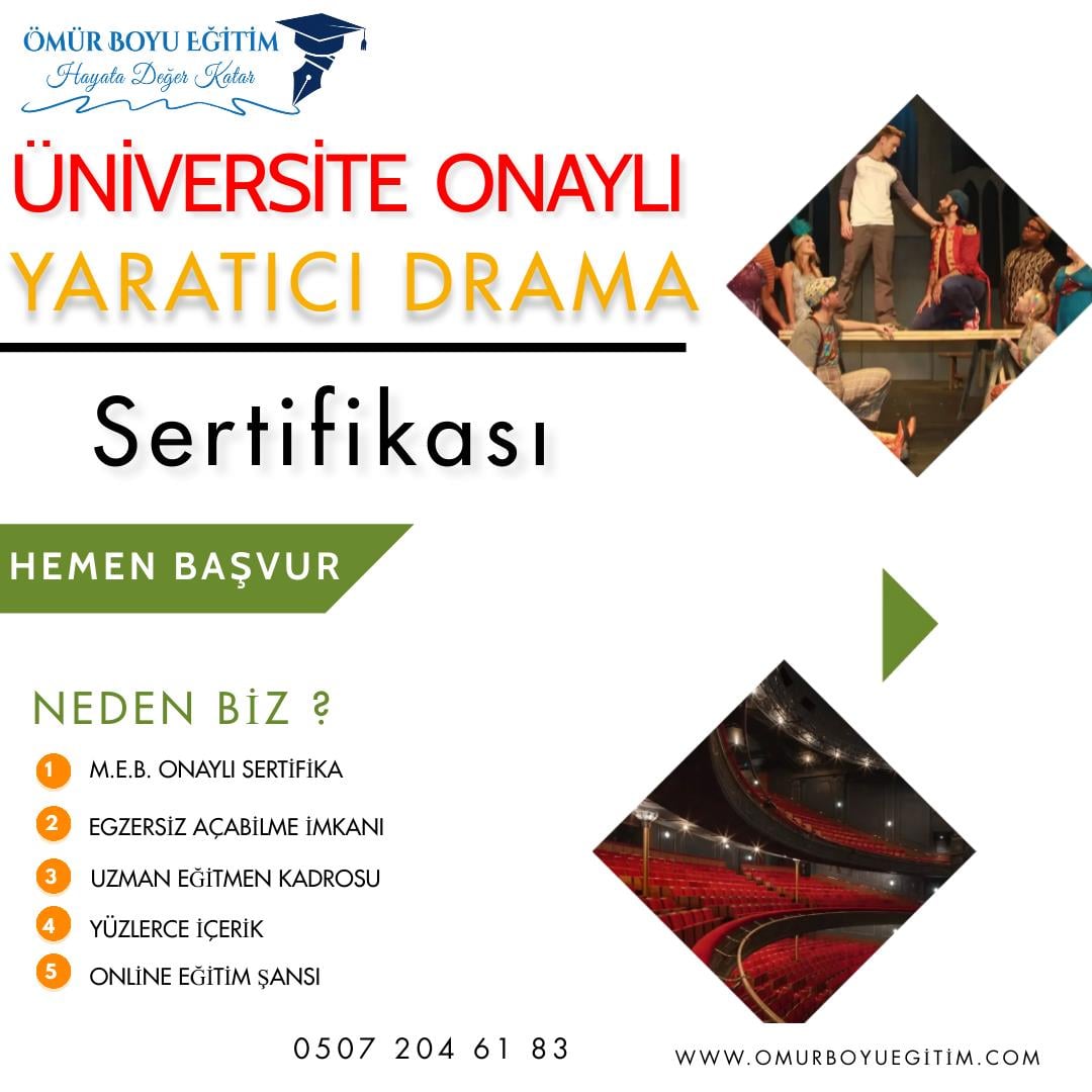 Üniversite OnaylıÜniversite Onaylı Yaratıcı Drama Eğitmenliği 200 Saat
