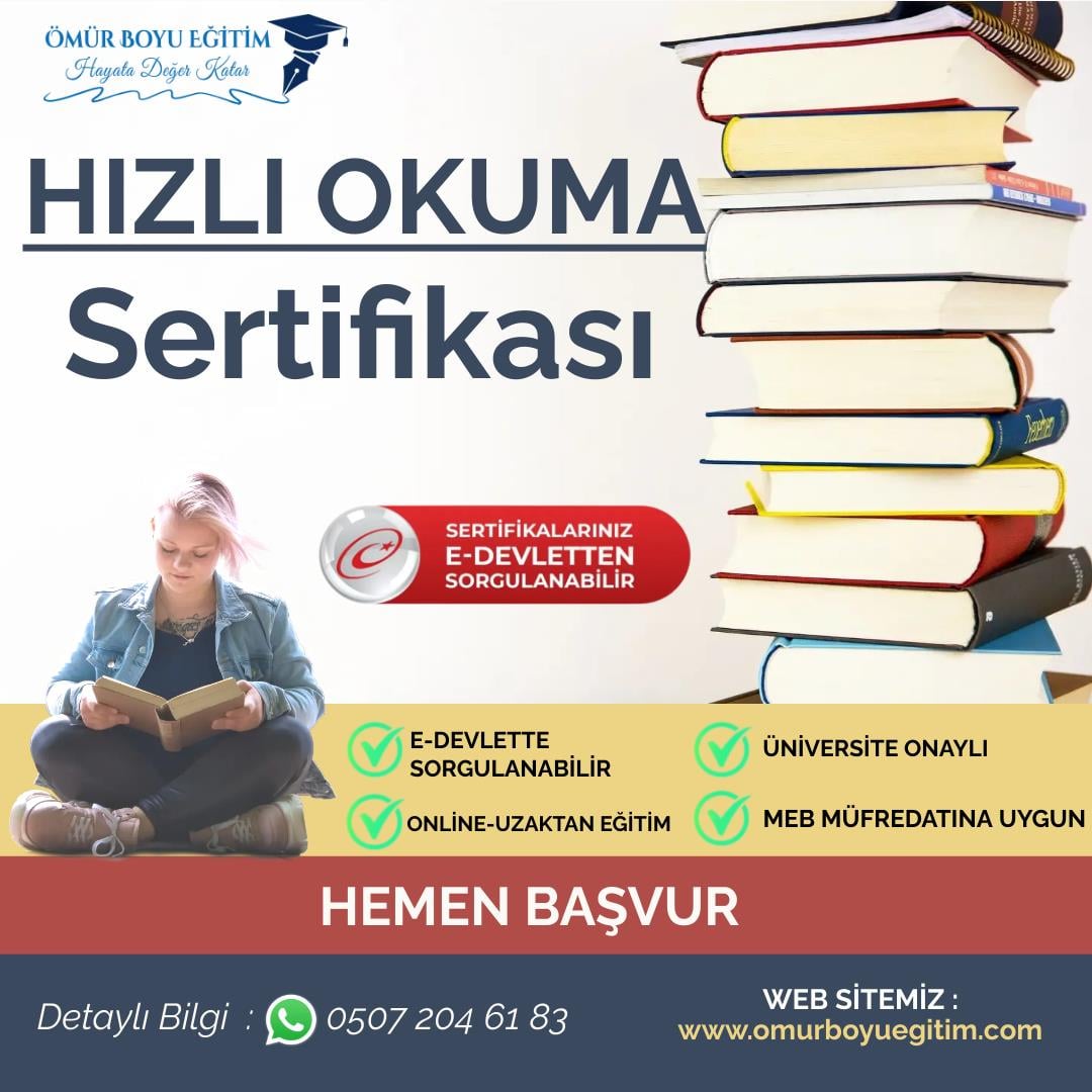 Üniversite OnaylıHızlı Okuma Eğitmenliği 