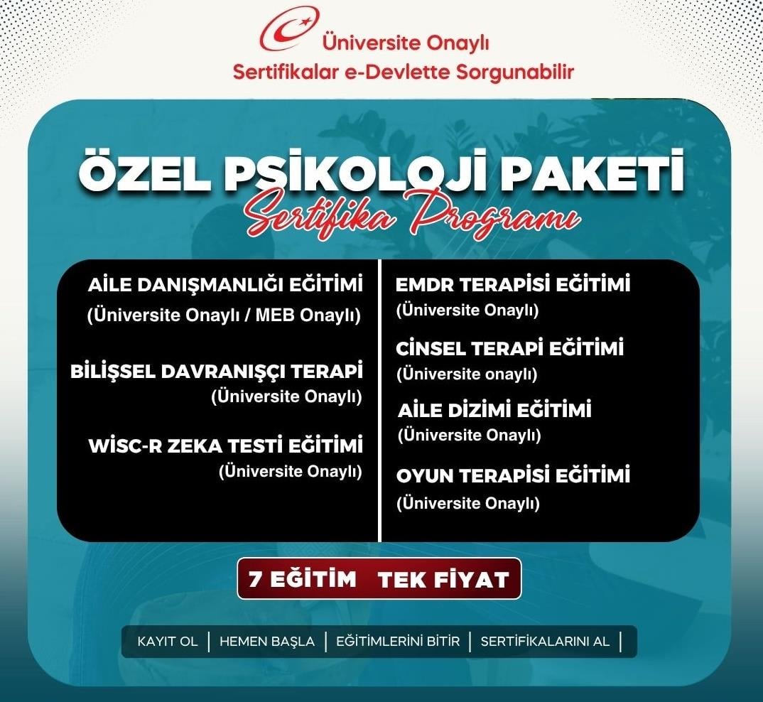 Üniversite OnaylıÖzel Psikoloji Süper 7 Paketi