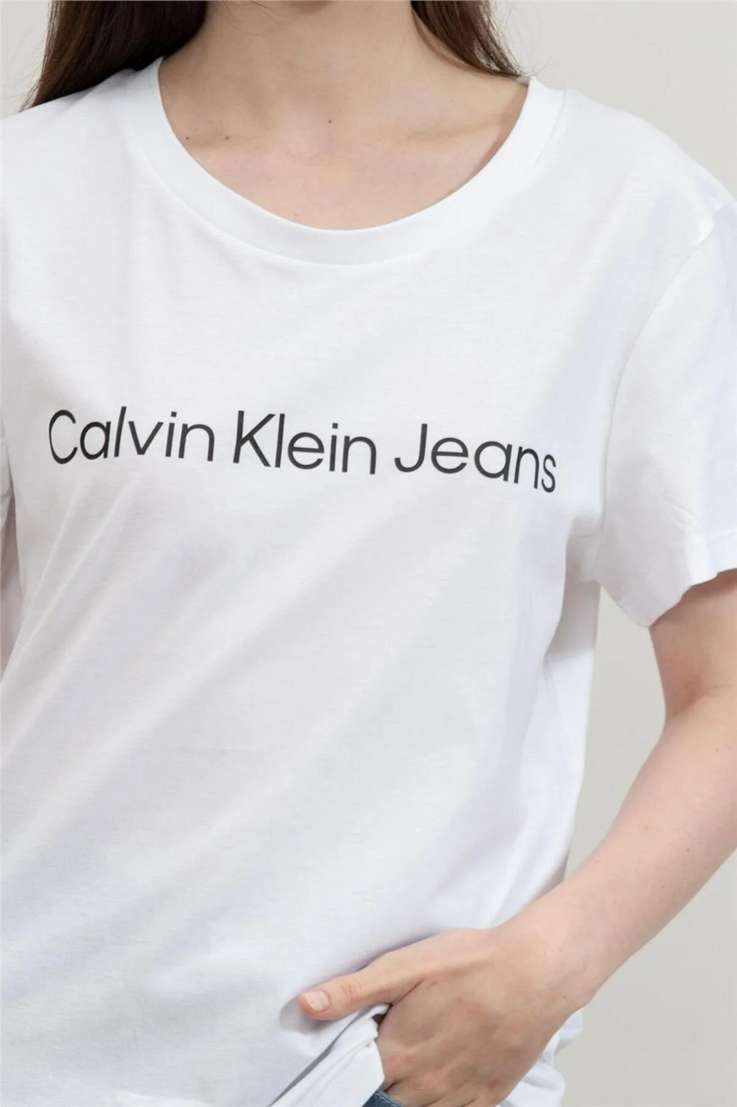 Kadın Bisiklet Yaka T-Shirt-J20J220253YAF