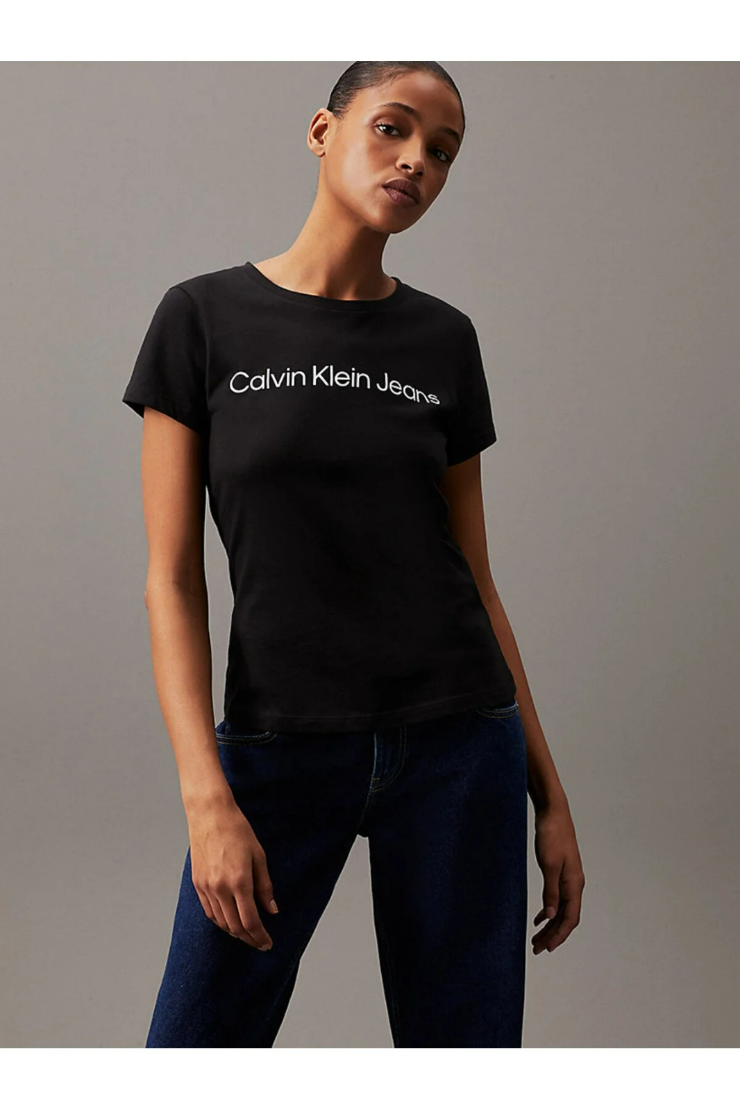 Kadın Institutional Logo Slim T-Shirt-J20J220253BEH