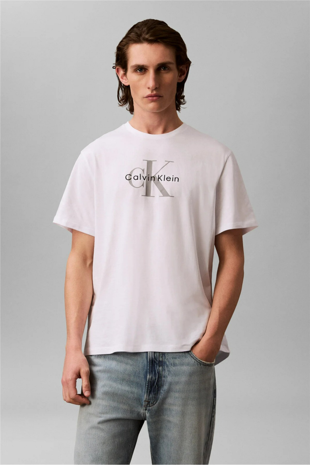 Erkek Baskılı T-Shirt-LV04RB862GYAA
