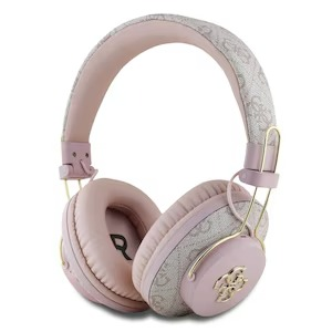 Guess Kulak Üstü Bluetooth Kulaklık PU 4G Desenli Büyük Metal Logolu Tasarım
