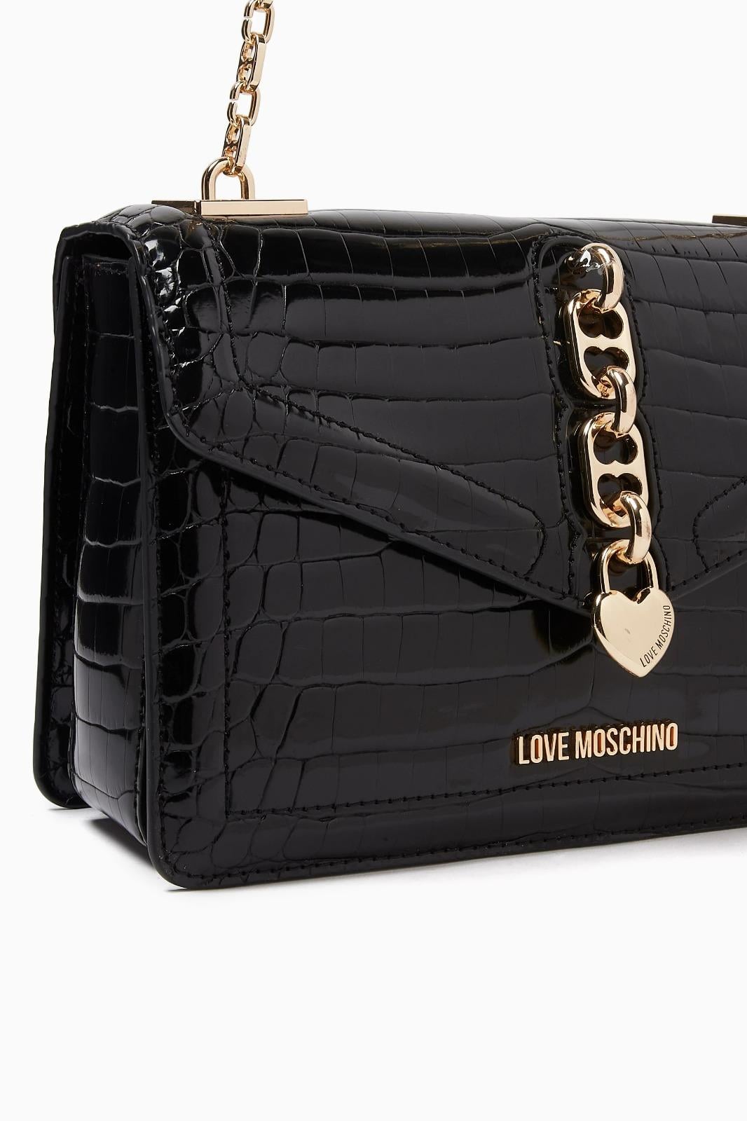 Love Moschino omuz çantası BORSA SHINY CROCO JC4384PP0LKJ0000