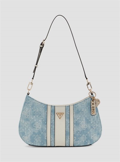 Denim logo Noelle II omuz çantası-DL967218