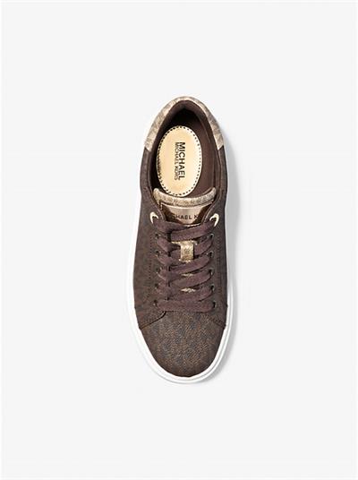 Michael Kors Romey Metallic Two-Tone Signature Logo Platform Sneaker