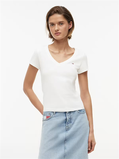2li V Yaka Kadın T-Shirt-DW0DW213670XO