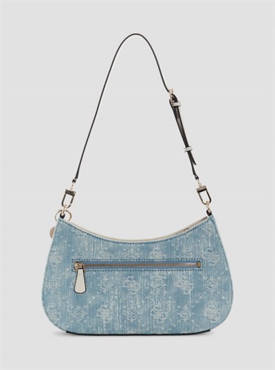 Denim logo Noelle II omuz çantası-DL967218