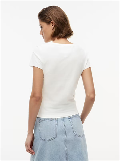 2li V Yaka Kadın T-Shirt-DW0DW213670XO