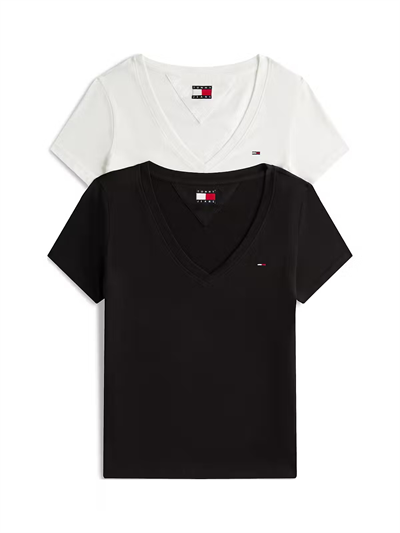2li V Yaka Kadın T-Shirt-DW0DW213670XO