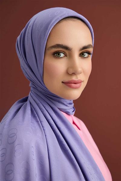 İMANNOOR İZİNCİR DESEN JAKAR DÜZ BOYA ŞAL 70 X 210  23Y-3052
