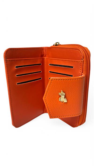 Kadın cüzdan turuncu küçük at logo