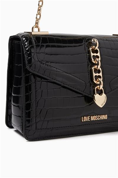 Love Moschino omuz çantası BORSA SHINY CROCO JC4384PP0LKJ0000