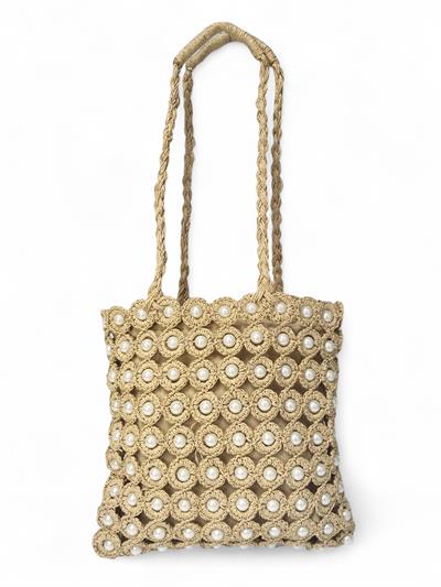 30x27x2 cm-Matmazel kadın yazlık hasır incili çanta 107210423