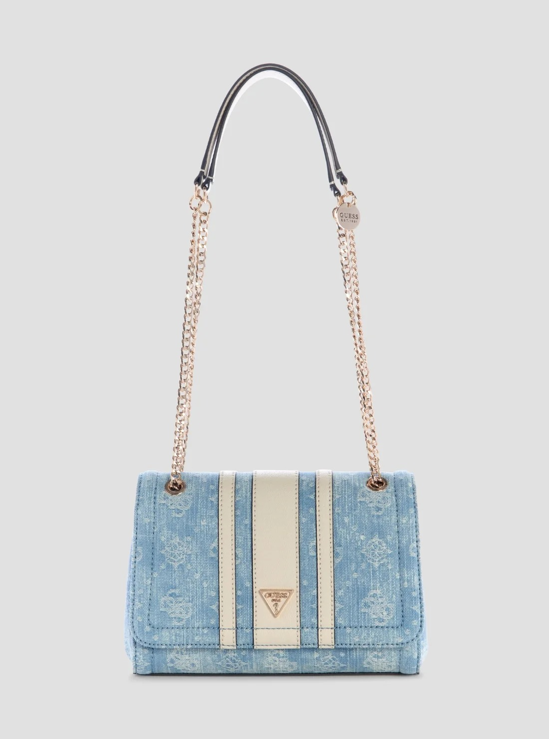 Denim logo Noelle II kapaklı çanta-DL967221
