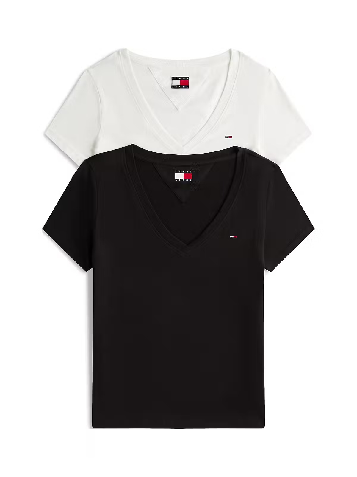 2'li V Yaka Kadın T-Shirt-DW0DW213670XO