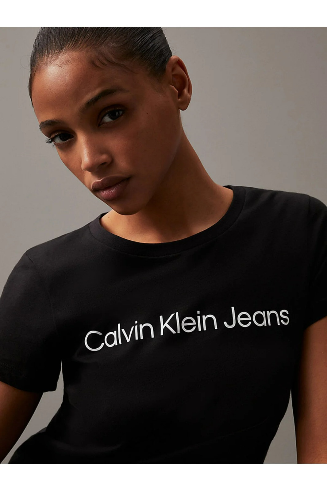 Kadın Institutional Logo Slim T-Shirt-J20J220253BEH