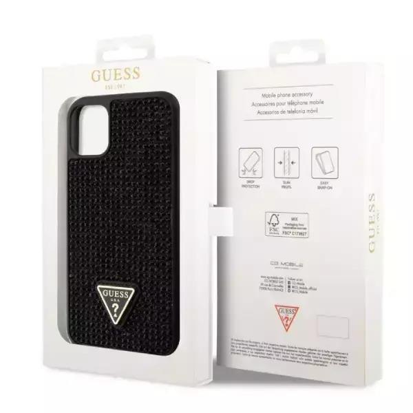 Guess iPhone 11 Uyumlu Kılıf GUESS Taş İşlemeli Tasarım Kapak GUHCN61HDGTPK