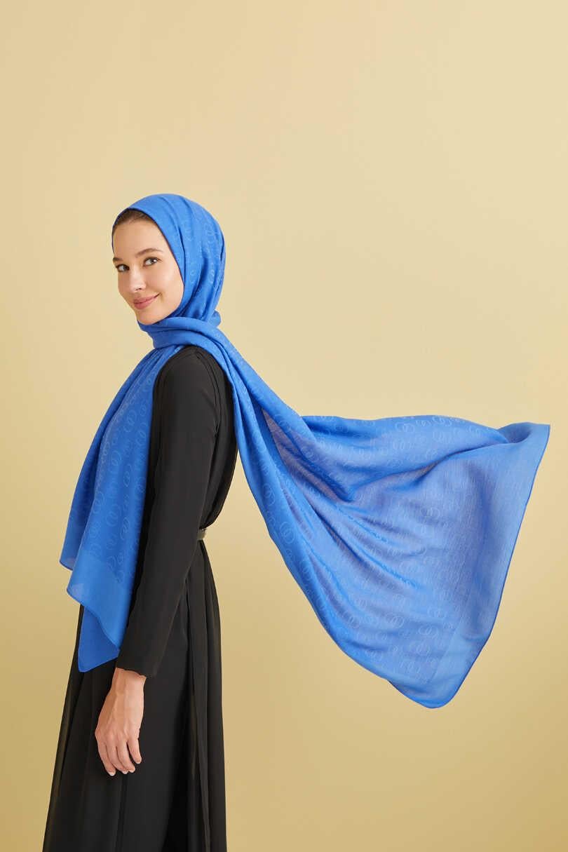 İMANNOOR İZİNCİR DESEN JAKAR DÜZ BOYA ŞAL 70X210  23Y-3052