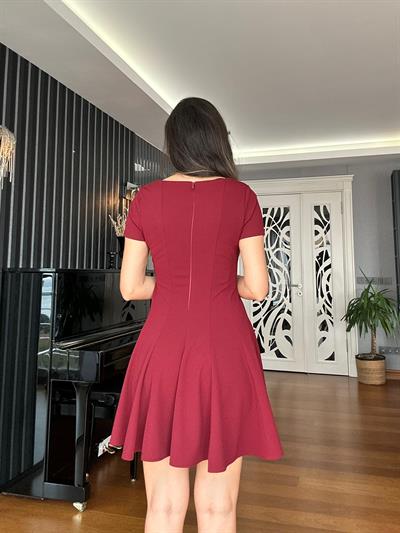 Bordo Kloş  Elbise