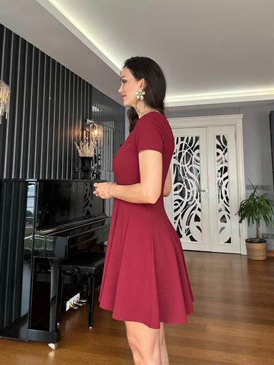 Bordo Kloş  Elbise