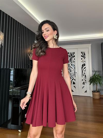 Bordo Kloş  Elbise
