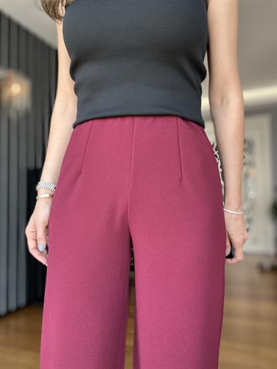 Bordo Likralı Balon Pantolon