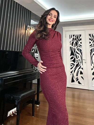 Bordo Pırıltılı Elbise