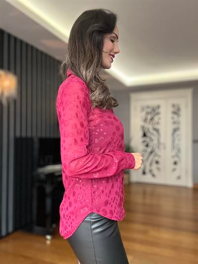 Bordo Şifon Gömlek