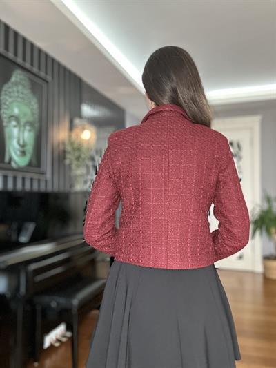 Bordo Tüvit Ceket