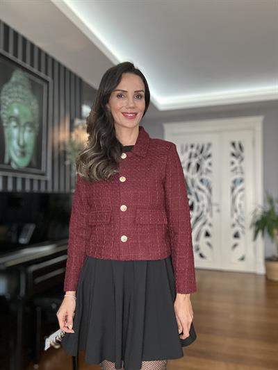 Bordo Tüvit Ceket