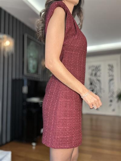 Bordo Tüvit  Elbise