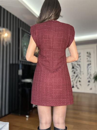 Bordo Tüvit  Elbise