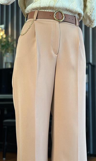 Camel Palazzo Kemerli Pantolon