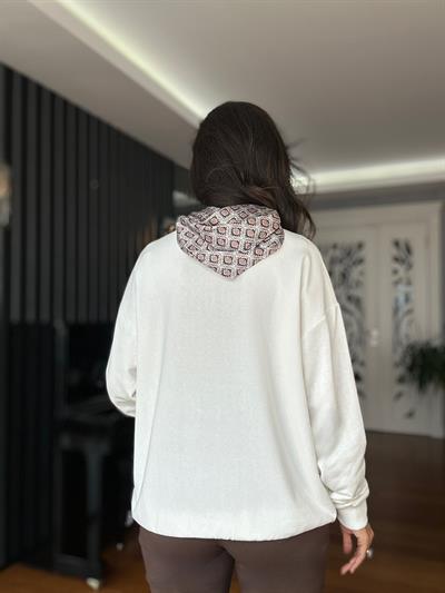 Ekru Çıkabilen Fularlı Bluz