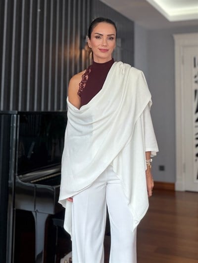 Ekru Panço Model İnce Triko