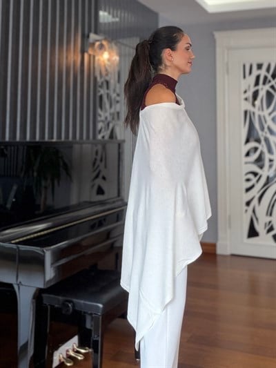 Ekru Panço Model İnce Triko