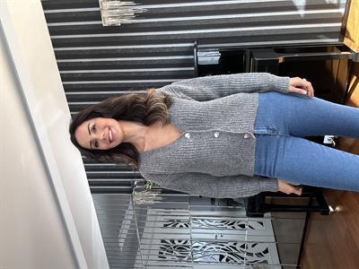 Gri Çift Kat Düğmeli Yün Hırka