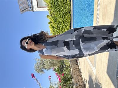 Gri İnce Modal Maxi Elbise 