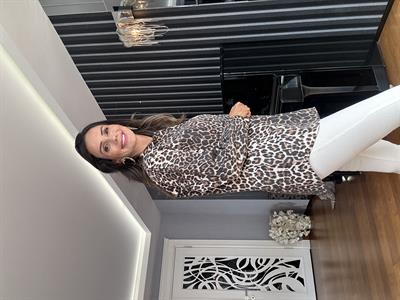 Kahverengi Leopar Gabardin Ceket