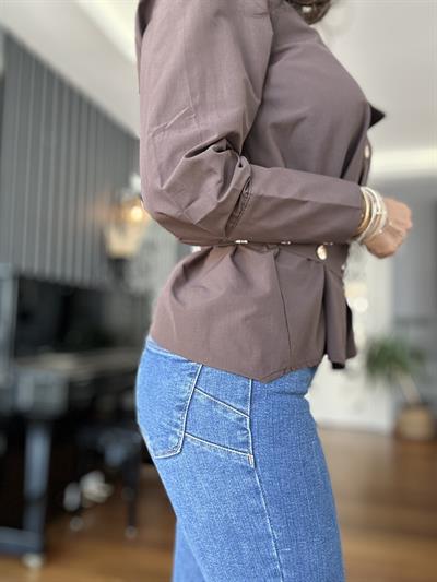 Mavi Push Up Likralı Pantolon