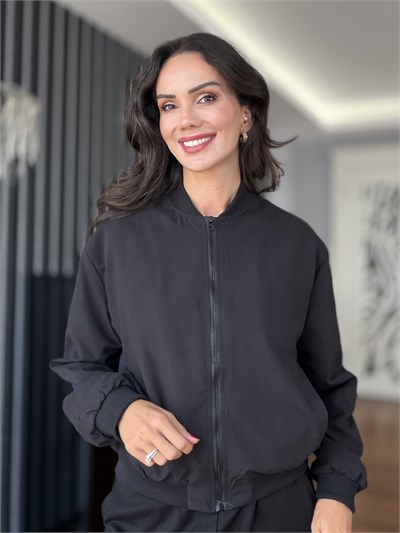 Siyah Bomber Mont