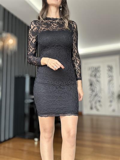Siyah Dantel Elbise