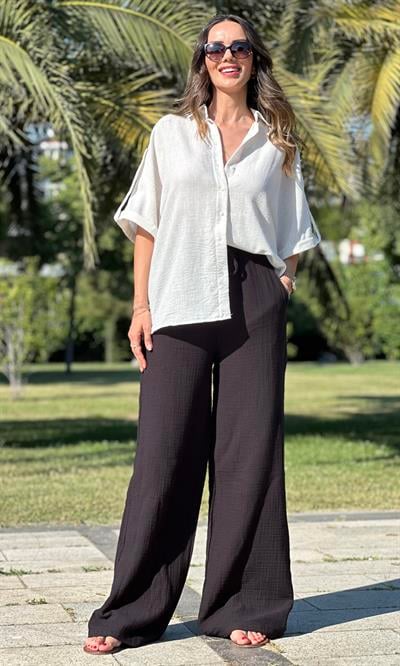 Siyah Müslin Pantolon