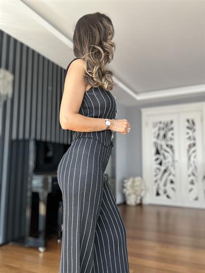 Siyah Triko Pantolon Yelek Takım